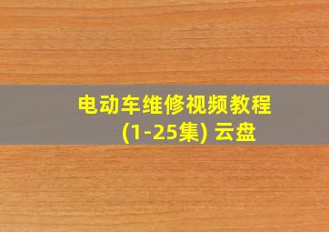 电动车维修视频教程(1-25集) 云盘